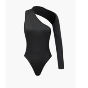 Black One-Shoulder Bodysuit